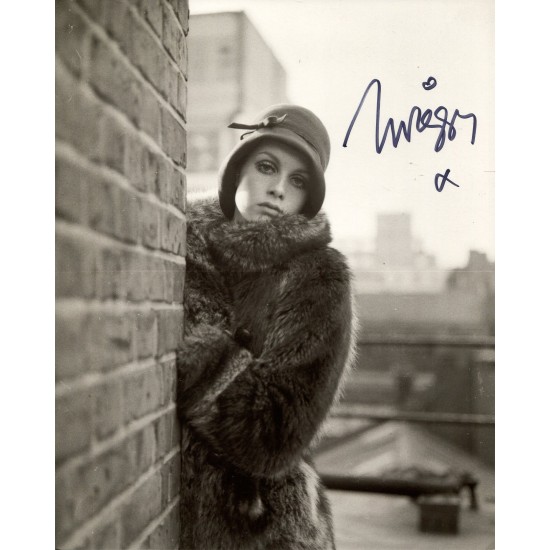 1960's fashion icon TWIGGY signed 8x10 photo No1