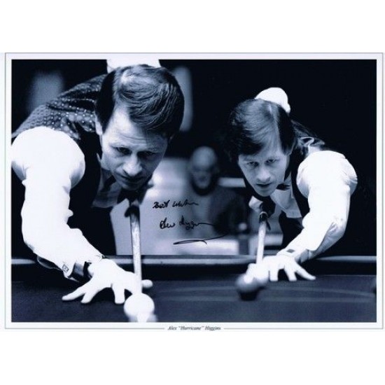 Alex Higgins signed 16x12 Snooker photo montage