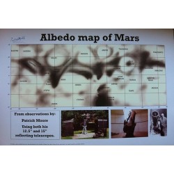Astronomer Sir Patrick Moore signed Albedo Map of Mars