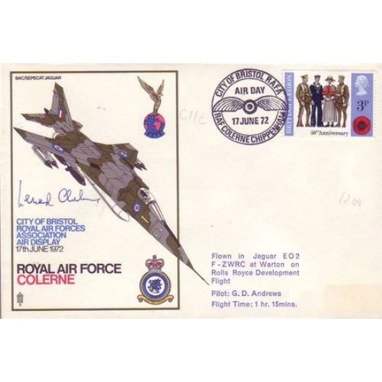 WW2 hero Leonard Cheshire VC signed RAF Colerne cover
