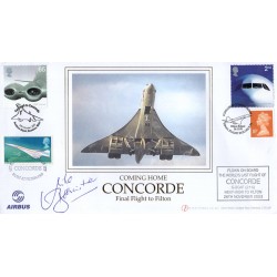 Final Concorde Flight FDC carried on last flight and signed by the pilot Final Concorde Flight FDC carried on last flight and signed by the pilot