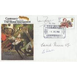Military cover signed by THREE WW2 Victoria Cross recipients