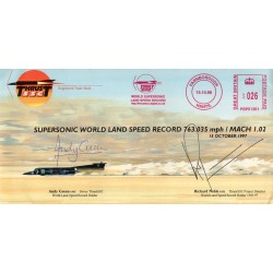 1997 World Land Speed Record FDC signed by two record holders Noble and Green 1997 World Land Speed Record FDC signed by two record holders Noble and Green
