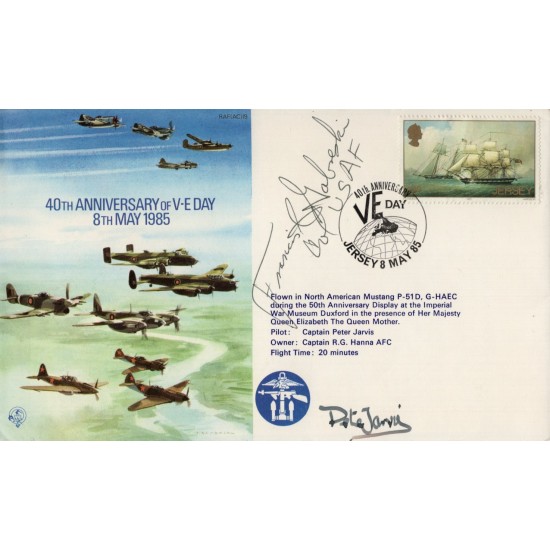 40th anniversary of VE-Day cover signed by top scoring US ace in Europe, Francis Grabeski 40th anniversary of VE-Day cover signed by top scoring US ace in Europe, Francis Grabeski
