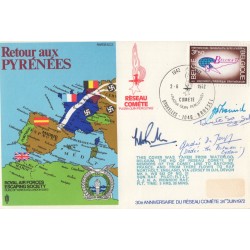 RAF Escaping Society cover signed by Comet Line leaders Andree de Jongh and Elvire de Greef RAF Escaping Society cover signed by Comet Line leaders Andree de Jongh and Elvire de Greef