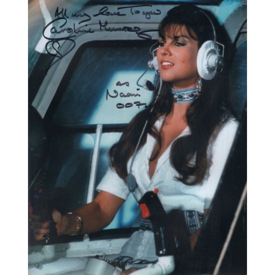 007 Bond movie The Spy Who Loved Me helicopter scene photo signed by Caroline Munro 007 Bond movie The Spy Who Loved Me helicopter scene photo signed by Caroline Munro