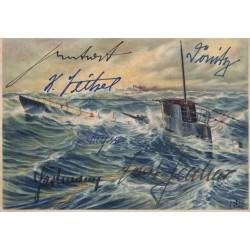 Six rare WW2 German U-Boat Captains signed vintage postcard Six rare WW2 German U-Boat Captains signed vintage postcard
