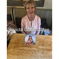 Bond girl Madeline Smith signed sexy Union Jack 8x10 photo